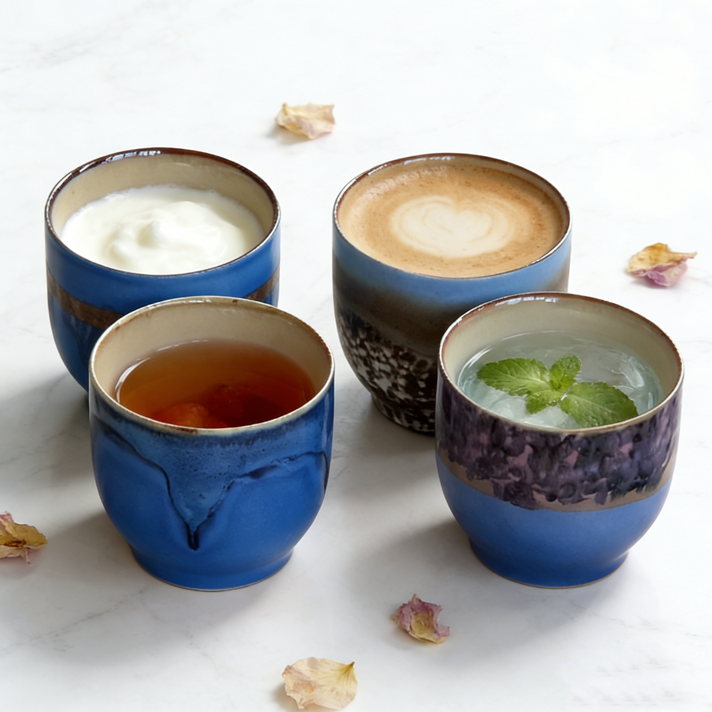 Unique Cafe Cups, Set of 4